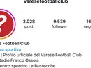 Il punto di domanda al posto del nuovo logo e la denominazione Varese Football Club al posto di Città di Varese comparsi oggi sull'Instagram ufficiale del club biancorosso