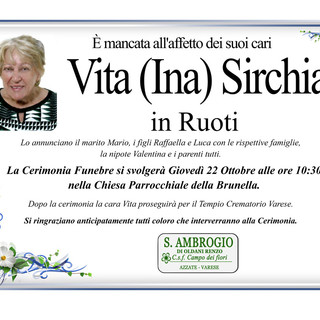 Vita (Ina) Sirchia in Ruoti