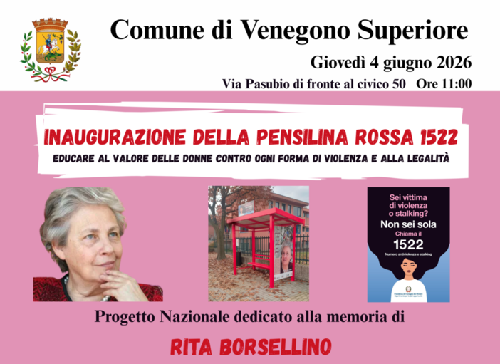 Venegono Superiore inaugura la "Pensilina Rossa 1522" Venegono Superiore inaugura la "Pensilina Rossa 1522"