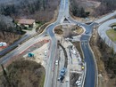 Il cantiere della rotatoria di Vergiate visto dall'alto