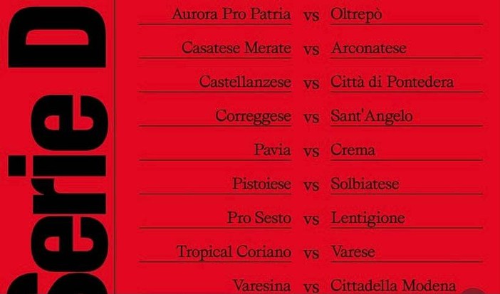 La prima giornata del girone D della Serie D