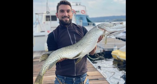 FOTO - La pesca grande di Giuseppe: un luccio di 14 kg nel lago Maggiore