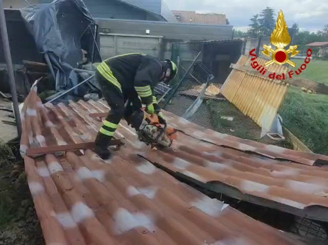 I vigili del fuoco sul posto