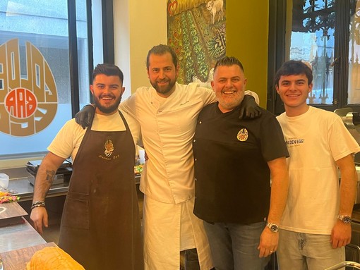 Fulvio Solari insieme ai figli Federico e Lorenzo e ad Alessandro Ripoli
