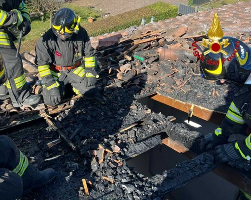 I vigili del fuoco sul posto
