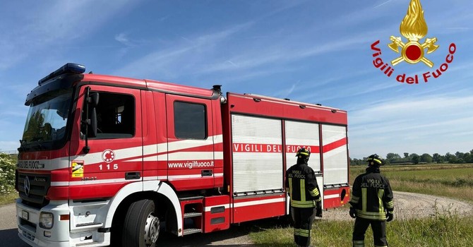 I vigili del fuoco sul posto