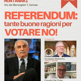 Referendum: a Varese “Tante buone ragioni per votare no” con Armando Spataro