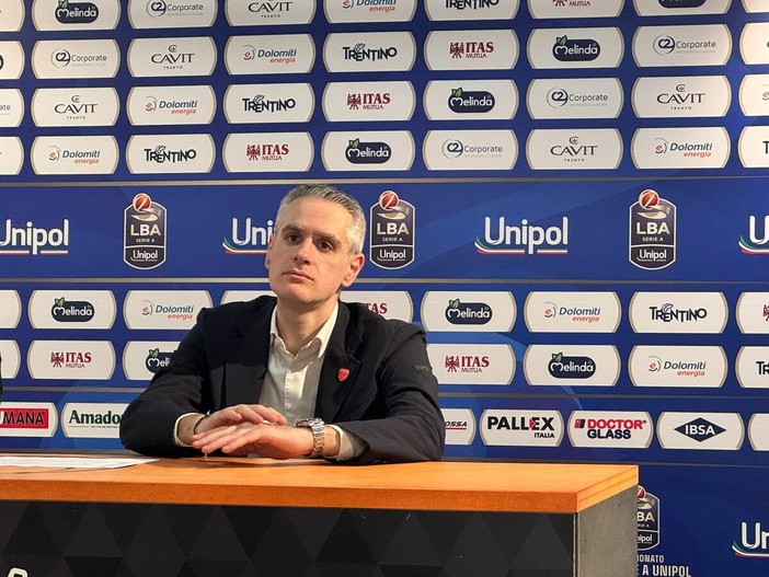 Coach Kastritis nel dopo partita a Trento