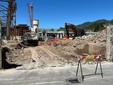 La situazione del cantiere dell'ex Aermacchi dopo l'abbattimento del muro di cinta in via Crispi di questa mattina