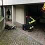 I vigili del fuoco sul luogo dell'incendio I vigili del fuoco sul luogo dell'incendio