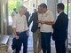 Galimberti e Giorgetti al termine del vertice sul calcio di oggi a Palazzo Estense