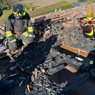 I vigili del fuoco sul posto