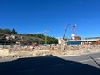 La situazione del cantiere dell'ex Aermacchi dopo l'abbattimento del muro di cinta in via Crispi di questa mattina