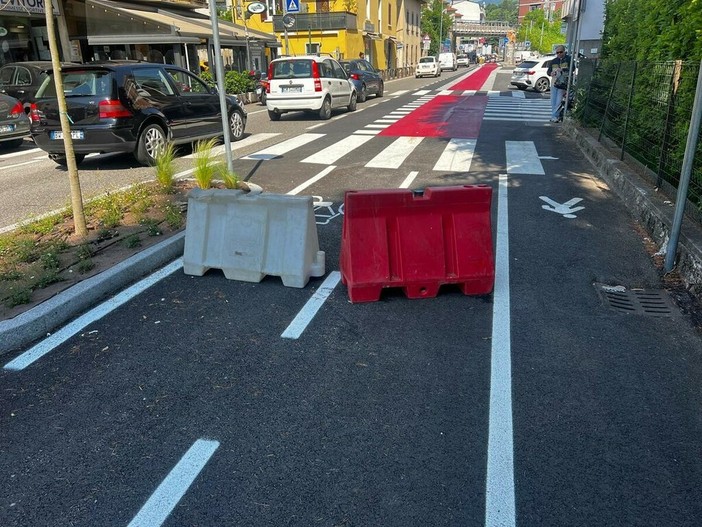 La ciclopedonale di viale Belforte a Varese La ciclopedonale di viale Belforte a Varese