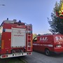 I vigili del fuoco in azione a Maccagno I vigili del fuoco in azione a Maccagno