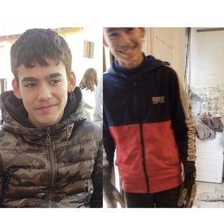 Andrei, scomparso lo scorso giovedì: nella seconda foto la felpa a due colori che indossava