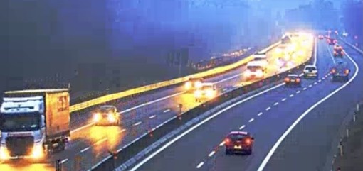 La A26 stamattina vista dalla webcam di Autostrade