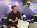 Carlo Bino durante la conferenza stampa di questa mattina al bar del palaghiaccio