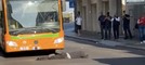 L'uomo sdraiato in strada ieri in via Morosini