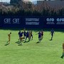 Il primo gol di Banfi a Venegono Il primo gol di Banfi a Venegono