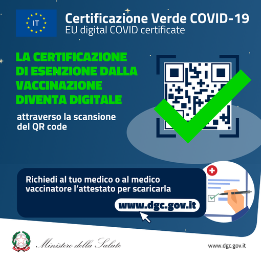 Covid, il certificato di esenzione al vaccino sarà valido solo se digitale dal 28 febbraio