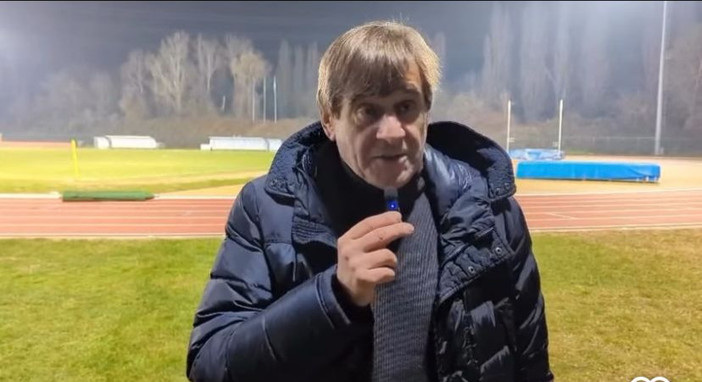 Claudio Milanese, patron della Solbia, intervistato dopo l'approdo alla finale di Coppa Italia Claudio Milanese, patron della Solbia, intervistato dopo l'approdo alla finale di Coppa Italia