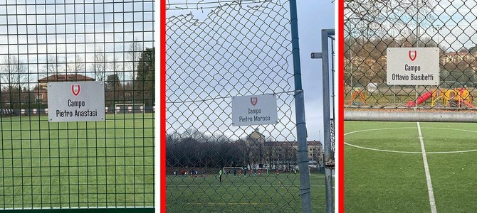 Tre targhe e tre campetti alle Bustecche per tre angeli biancorossi Tre targhe e tre campetti alle Bustecche per tre angeli biancorossi