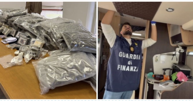 Sul camper erano nascoste cocaina, marijuana, hashish, eroina, ecstasy e LSD: il materiale è stato sequestrato Sul camper erano nascoste cocaina, marijuana, hashish, eroina, ecstasy e LSD: il materiale è stato sequestrato