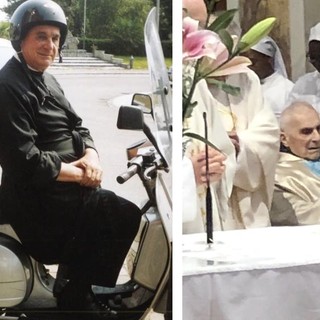 In Vespa (foto da Il Dialogo) e in occasione dei 90 anni (foto da Oratorio Prospiano per i suoi 90 anni)