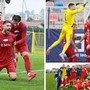 L'urlo di Bertoli, il salto del portierone Chironi e un gruppo che sta bene assieme, si diverte e vince: ecco la Varesina a sei gare dalla fine (foto Enrico Scaringi - Varesina Calcio)