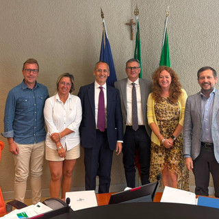 I consiglieri regionali Lega a margine della seduta di oggi (da sinistra: Riccardo Vitari, Alessandra Cappellari, Mauro Piazza, Giovanni Malanchini, Silvia Scurati, Emanuele Monti)