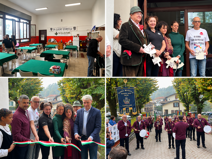Quattro momenti dell'inaugurazione, avvenuta oggi all'ex Baracca di Capolago, della Casa delle Associazioni