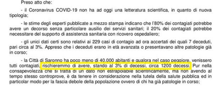 Coronavirus, bufera politica sulla frase shock del sindaco di Saronno. Il Pd attacca, lui replica: «Strumentalizzazioni»