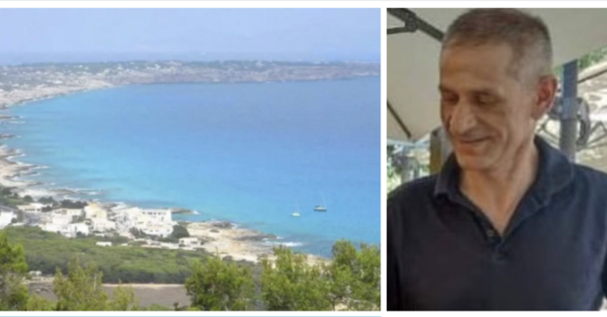 A sinistra: la spiaggia di Llevant a Formentera (foto dal web). A destra: Fabio Molinari A sinistra: la spiaggia di Llevant a Formentera (foto dal web). A destra: Fabio Molinari