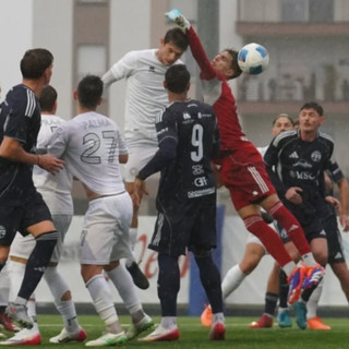 Galimberti insacca così l'1-0 della Leon (foto dal profilo ufficiale AC LEON Monza e Brianza)