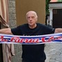 Giannino Gallazzi. Sotto, la festa nel giorno della promozione
