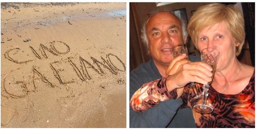Gaetano Settegrani, salutato con una scritta sulla spiaggia da chi lo amava, ha raggiunto la sua Letizia