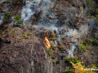 Alcune immagini dell'incendio pubblicata da OssolaNews.it