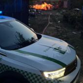 Fiamme al confine tra Busto Arsizio e Magnago Fiamme al confine tra Busto Arsizio e Magnago