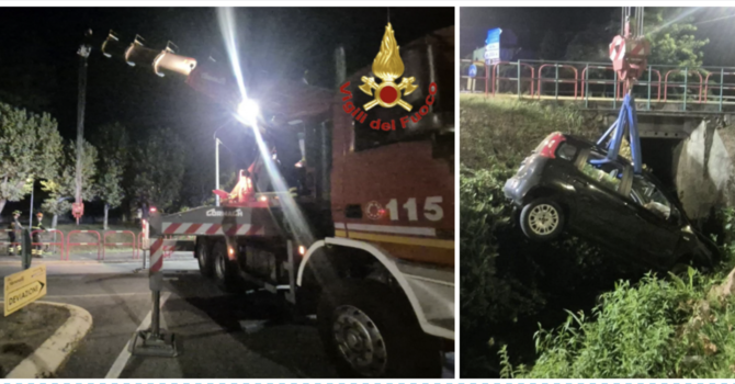 I vigili del fuoco al lavoro sul luogo dell'incidente a Ispra I vigili del fuoco al lavoro sul luogo dell'incidente a Ispra
