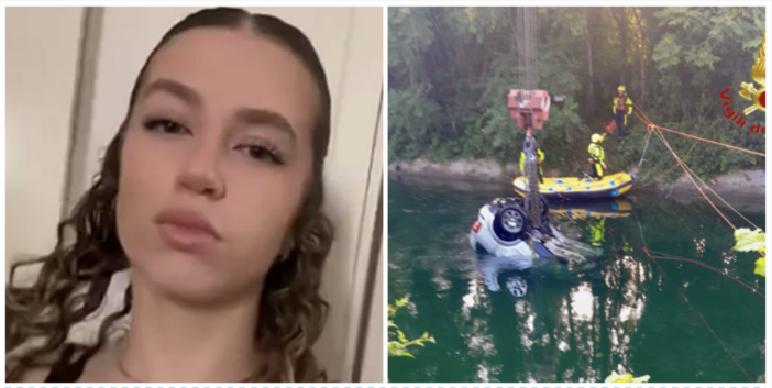 A sinistra: Camilla Copparoni, una delle vittime. A destra: le operazioni di recupero dell'Audi nel Villoresi da parte dei vigili del fuoco A sinistra: Camilla Copparoni, una delle vittime. A destra: le operazioni di recupero dell'Audi nel Villoresi da parte dei vigili del fuoco