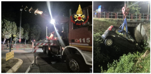 I vigili del fuoco al lavoro sul luogo dell'incidente a Ispra I vigili del fuoco al lavoro sul luogo dell'incidente a Ispra