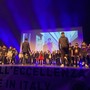 Sul palco del teatro di Varese la body percussion in cui si sono esibiti ragazze e ragazzi dell'Itis per il 75° compleanno dell'istituto di via Zucchi