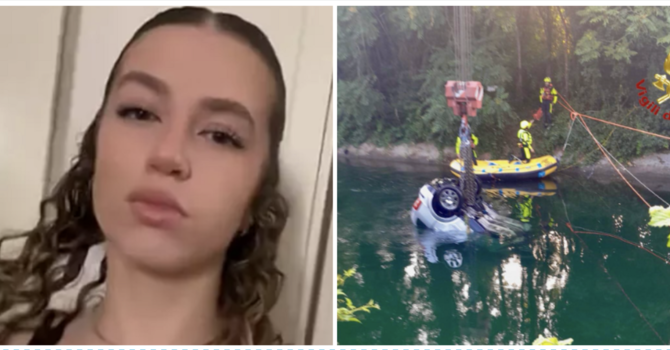 A sinistra: Camilla Copparoni, una delle vittime. A destra: le operazioni di recupero dell'Audi nel Villoresi da parte dei vigili del fuoco A sinistra: Camilla Copparoni, una delle vittime. A destra: le operazioni di recupero dell'Audi nel Villoresi da parte dei vigili del fuoco