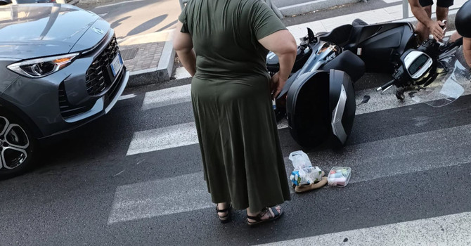 L'incidente in viale Borri sulle strisce pedonali nei pressi del Bar Nilo