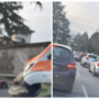 Le operazioni di soccorso e il traffico in via Copelli