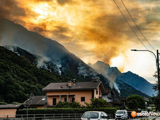 Alcune immagini dell'incendio pubblicata da OssolaNews.it