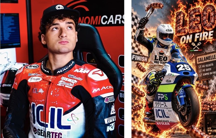 La moto prende fuoco a Valencia: Leo Abruzzo sta bene e sdrammatizza La moto prende fuoco a Valencia: Leo Abruzzo sta bene e sdrammatizza