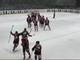 Tutto il Caldaro in pista ad Aosta sul suo portierone Samuel Rohregger (22 anni) dopo i tiri di rigore. Sotto le esultanze dopo i due gol nei 60 minuti