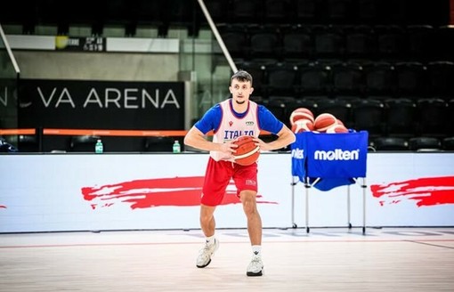 Matteo Librizzi al lavoro con la Nazionale (foto Italbasket)